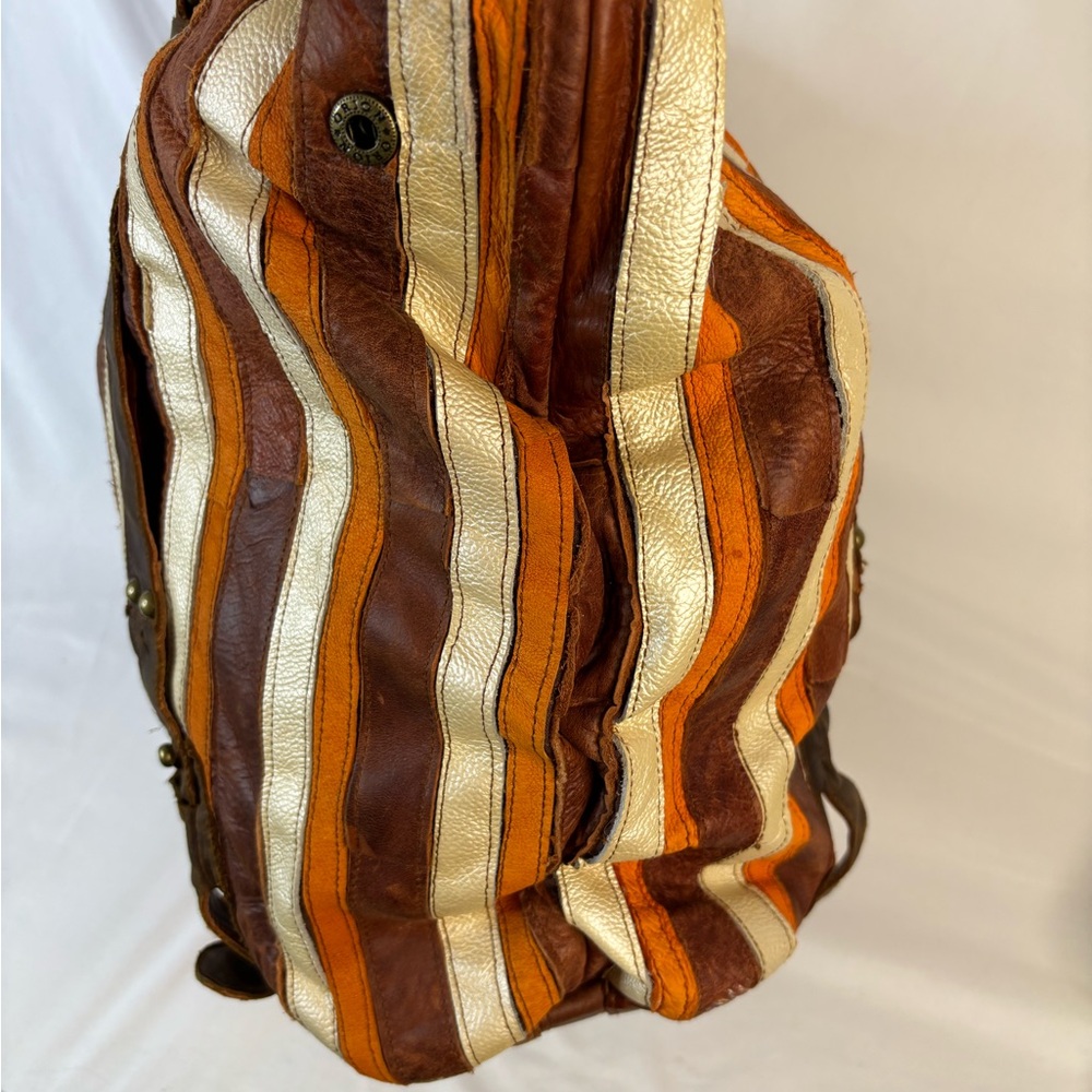 Anthropologies “De.De” Patchwork Orange/Brown/Whi… - image 4